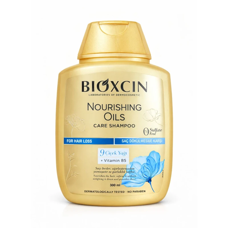شامپو تقویت‌کننده و ترمیم‌کننده مو بیوکسین مدل Nourishing Oils Care حجم 300 میلی‌لیتر