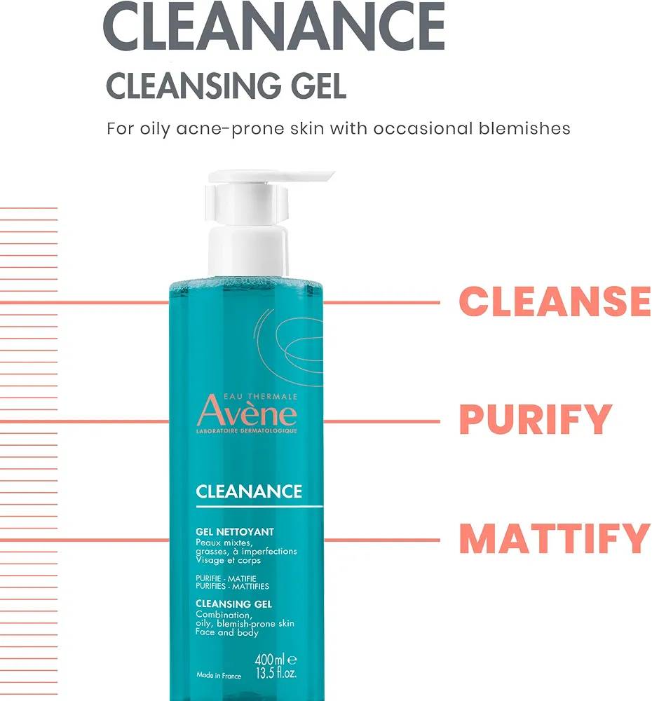 ژل شستشوی اون Avene Cleanance پوست چرب و مختلط حجم 400 میل