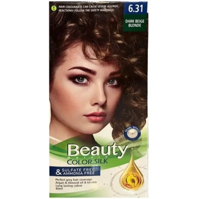 کیت رنگ مو زنانه فاقد سولفات و آمونیاک بیوتی شماره 6.31 رنگ DARK BEIGE BLONDE (بلوند بژ تیره ) حجم 80 میل