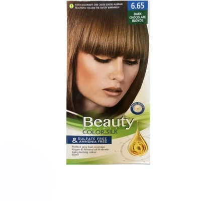 کیت رنگ مو زنانه فاقد سولفات و آمونیاک بیوتی شماره 6.65 رنگ DARK CHOCOLATE (بلوند شکلاتی تیره) حجم 80 میل